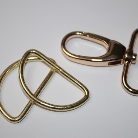 4x D-Ring 40 mm gold hell 4 Stück D-Ringe 20 mm Durchlasshöhe RE