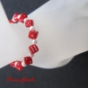 Kinderarmband Kinder Armband Würfel Perlen rot weiß