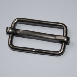 2x Schieber 25 mm Gurtversteller schwarz-silber Metall 