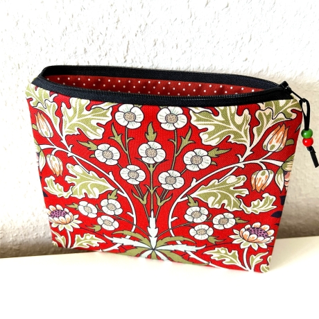 XL Schminktäschchen Kosmetik 22x18 cm rostrot schwarz