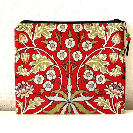 XL Schminktäschchen Kosmetik 22x18 cm rostrot schwarz