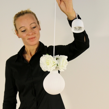 Romantische Rosenblüten Lampe für Schlaf- & Mädchenzimmer in Weiß