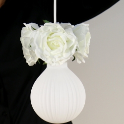 Romantische Rosenblüten Lampe für Schlaf- & Mädchenzimmer in Weiß