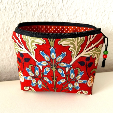 Kosmetiktasche klein dunkelrot schwarz 