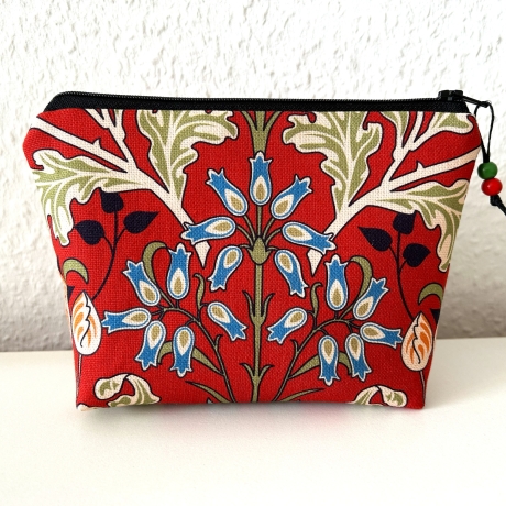 Kosmetiktasche klein dunkelrot schwarz 