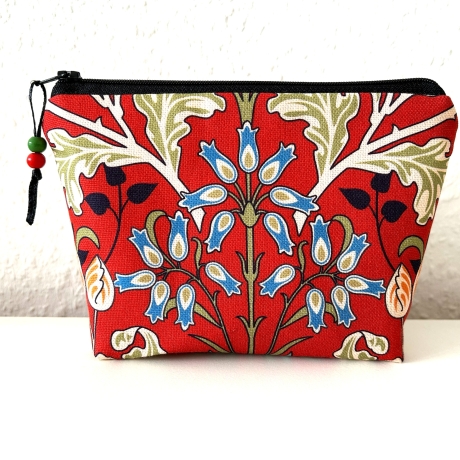 Kosmetiktasche klein dunkelrot schwarz 