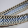 ab 75cm Gurtband Baumwolle triple Chevron 40 mm blau #2 weiss