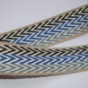 ab 75cm Gurtband Baumwolle triple Chevron 40 mm blau #2 weiss