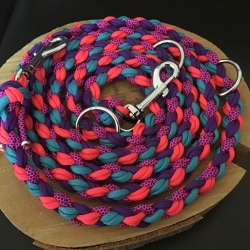 „Leuchtend schön“ geflochtene Paracord-Hundeleine verstellbar