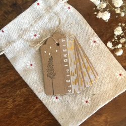 Kleinigkeit • 5 Geschenk-Anhänger inkl. Tasche & Band