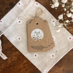 Thank you • 5 Geschenk-Anhänger inkl. Tasche & Band Dankeschön