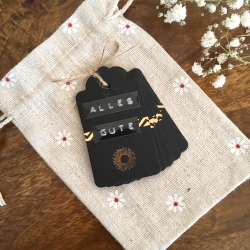 Alles Gute • 5 Geschenk-Anhänger inkl. Tasche & Band Geburtstag
