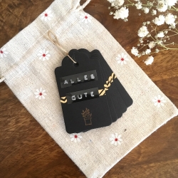 Alles Gute • 5 Geschenk-Anhänger inkl. Tasche & Band Geburtstag