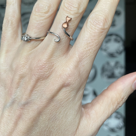 Katze Ring Kette Geschenk für Katzenfreunde