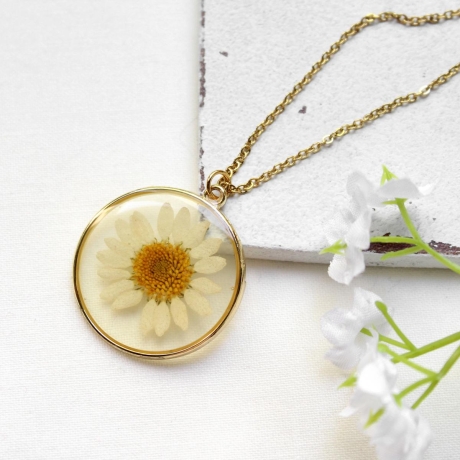 Gänseblümchen • Halskette gold | Blütenschmuck | Geschenk