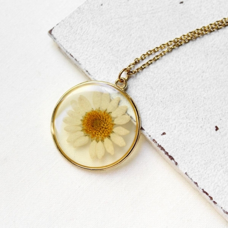 Gänseblümchen • Halskette gold | Blütenschmuck | Geschenk