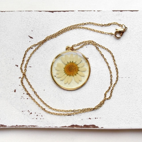 Gänseblümchen • Halskette gold | Blütenschmuck | Geschenk