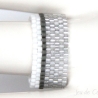 Miyuki-Delica-Glasperlen-Bandring in Silber, Grau und Weiß