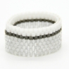 Miyuki-Delica-Glasperlen-Bandring in Silber, Grau und Weiß