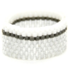 Miyuki-Delica-Glasperlen-Bandring in Silber, Grau und Weiß