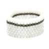 Miyuki-Delica-Glasperlen-Bandring in Silber, Grau und Weiß