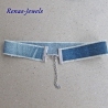 Choker Kropfband Halsband blau silberfarben Upcycling