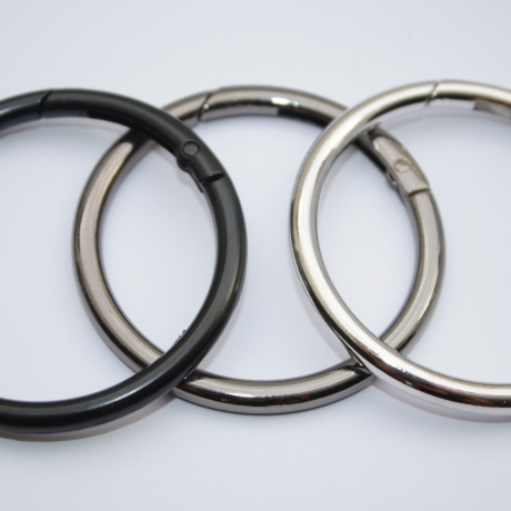 2x XXL Karabiner Ring silber 59mm / 50 mm Rundkarabiner