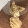 Wunderschöner Tisch, sitzende Meerjungfrau. 56 cm.