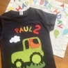 Geburtstagsshirt mit Applikation Traktor, T-Shirt Kinder,ab Gr.92