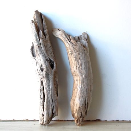 Treibholz Schwemmholz Driftwood 2 Hölzer  39-46 cm *E3*