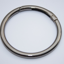 2x Karabiner Ring XXL schwarz-silber 59mm / 50mm Rundkarabiner RE