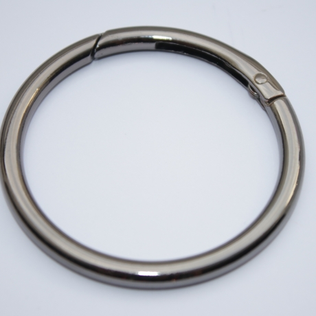 Karabiner Ring XXL schwarz-silber 59mm / 50mm Rundkarabiner