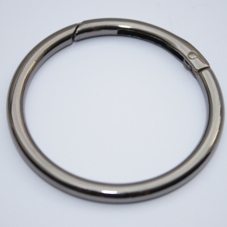 2x Karabiner Ring XXL schwarz-silber 59mm / 50mm Rundkarabiner RE