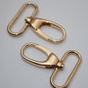 3x Karabinerhaken 40 mm / 38 mm gold -alt- formschön LE