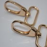 3x Karabinerhaken 40 mm / 38 mm gold -alt- formschön LE