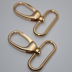2x Karabinerhaken 40 mm / 38 mm gold rosAgold formschön