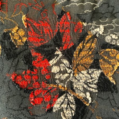 Schminktäschchen Etui schwarz rot Polyester-Bouclè 21x15cm