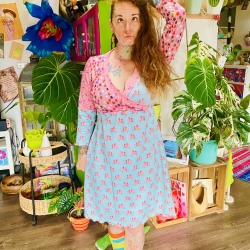 Möpsekleid in Wickeloptik Größe 38-44