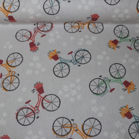 beschichtete Baumwolle Leona Fahrrad hellgrau Fahrräder grau