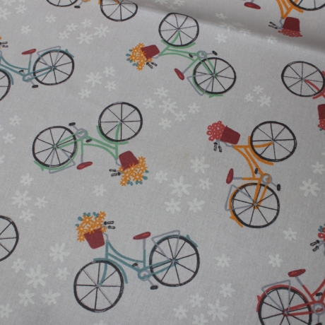 beschichtete Baumwolle Leona Fahrrad hellgrau Fahrräder grau