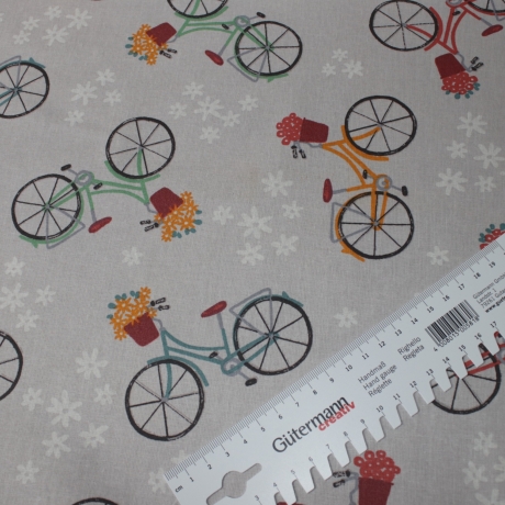 beschichtete Baumwolle Leona Fahrrad hellgrau Fahrräder grau