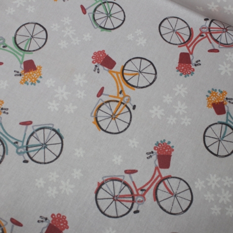beschichtete Baumwolle Leona Fahrrad hellgrau Fahrräder grau