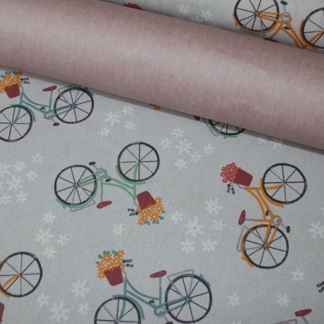 beschichtete Baumwolle Leona Fahrrad hellgrau Fahrräder grau