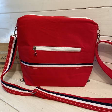 Große Handtasche im Retro-Style ‍blau Crossbag