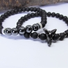 Armband Set für Herren 2 Teile Schwarz Elefant Zirkonia Unisex