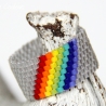Miyuki-Delica-Glasperlen-Bandring in Silber und Regenbogenfarben
