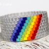 Miyuki-Delica-Glasperlen-Bandring in Silber und Regenbogenfarben
