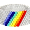 Miyuki-Delica-Glasperlen-Bandring in Silber und Regenbogenfarben