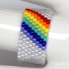 Miyuki-Delica-Glasperlen-Bandring in Silber und Regenbogenfarben