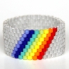 Miyuki-Delica-Glasperlen-Bandring in Silber und Regenbogenfarben